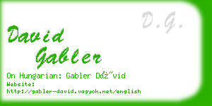 david gabler business card